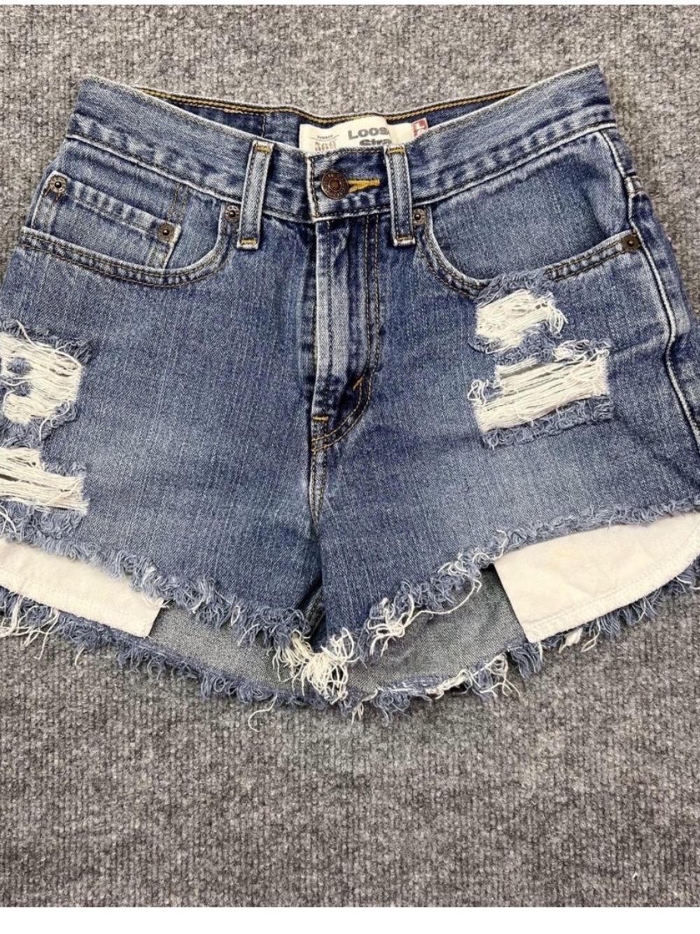 Levis Denim Shorts Distressed Cutoff Raw Hem Jean Summer 569